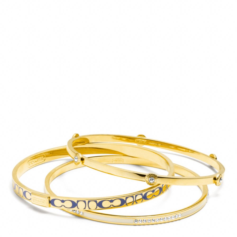 COACH f96811 PAVE SIGNATURE C BANGLE SET 