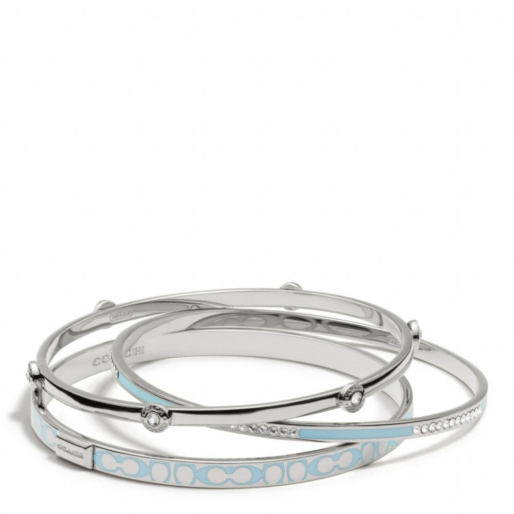 COACH F96811 - PAVE SIGNATURE C BANGLE SET SILVER/DUCK EGG