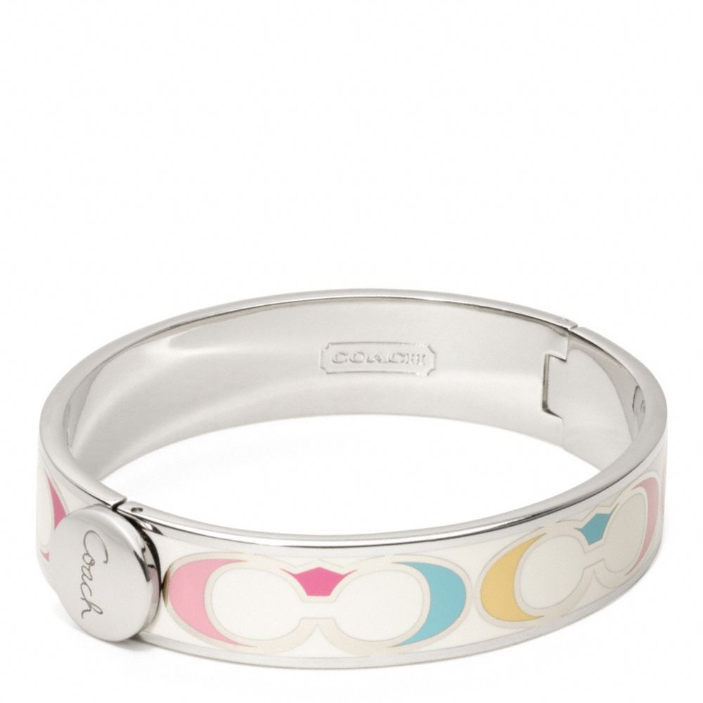 COACH F96812 Half Inch Hinged Multi Signature Bangle 