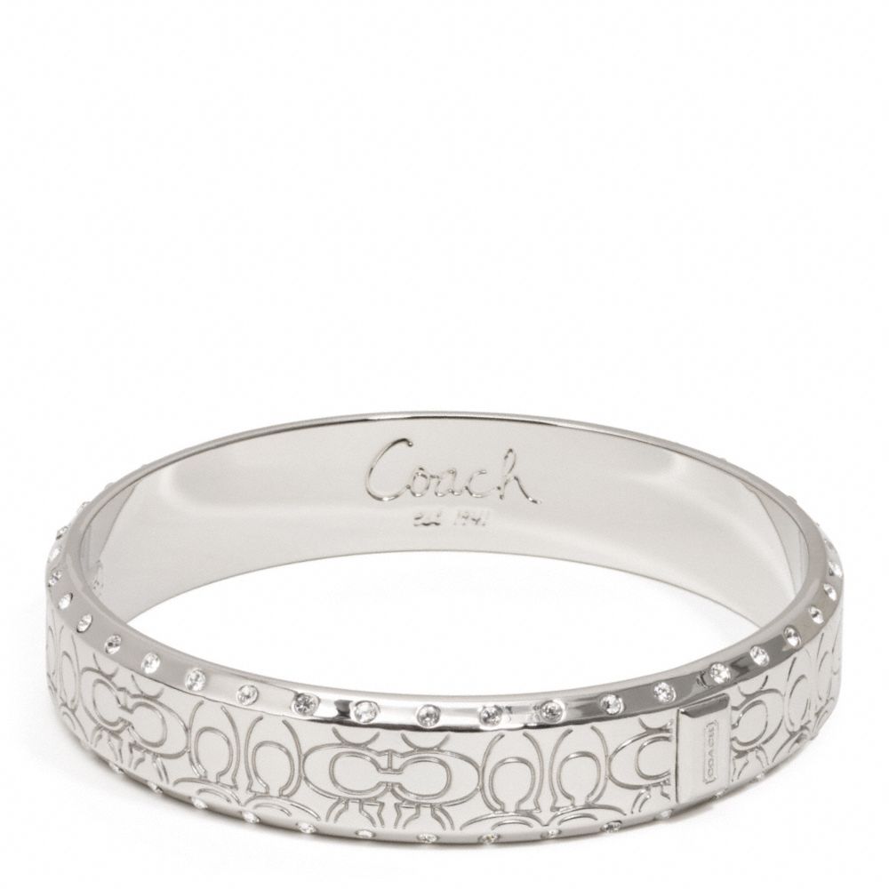 HALF INCH PAVE SIGNATURE BANGLE - SILVER/SILVER - COACH F96819