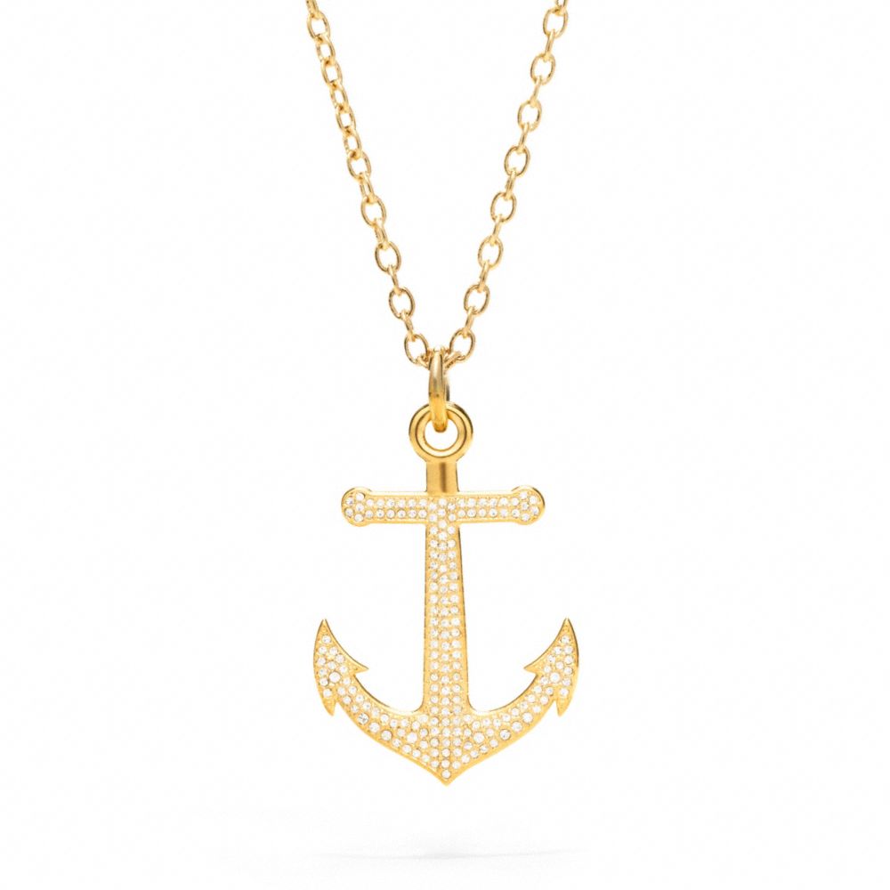 PAVE ANCHOR NECKLACE - f96828 - F96828GDCY