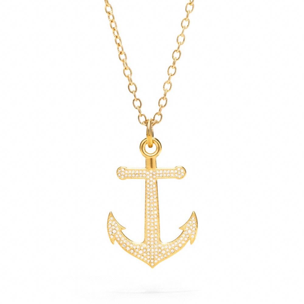 COACH f96828 PAVE ANCHOR NECKLACE 