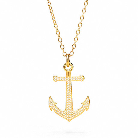 COACH f96828 PAVE ANCHOR NECKLACE 