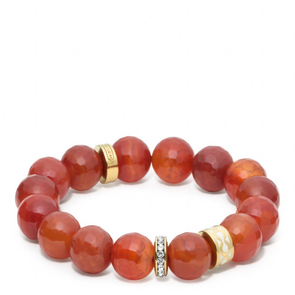 RONDELLE BEAD BRACELET - f96838 - GOLD/CORAL