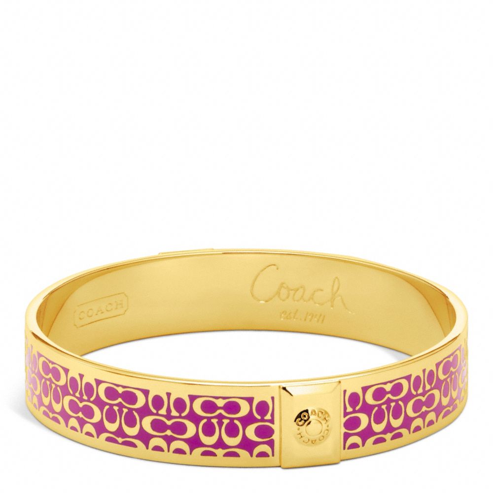 HALF INCH SIGNATURE BANGLE - f96855 - GOLD/FUCHSIA