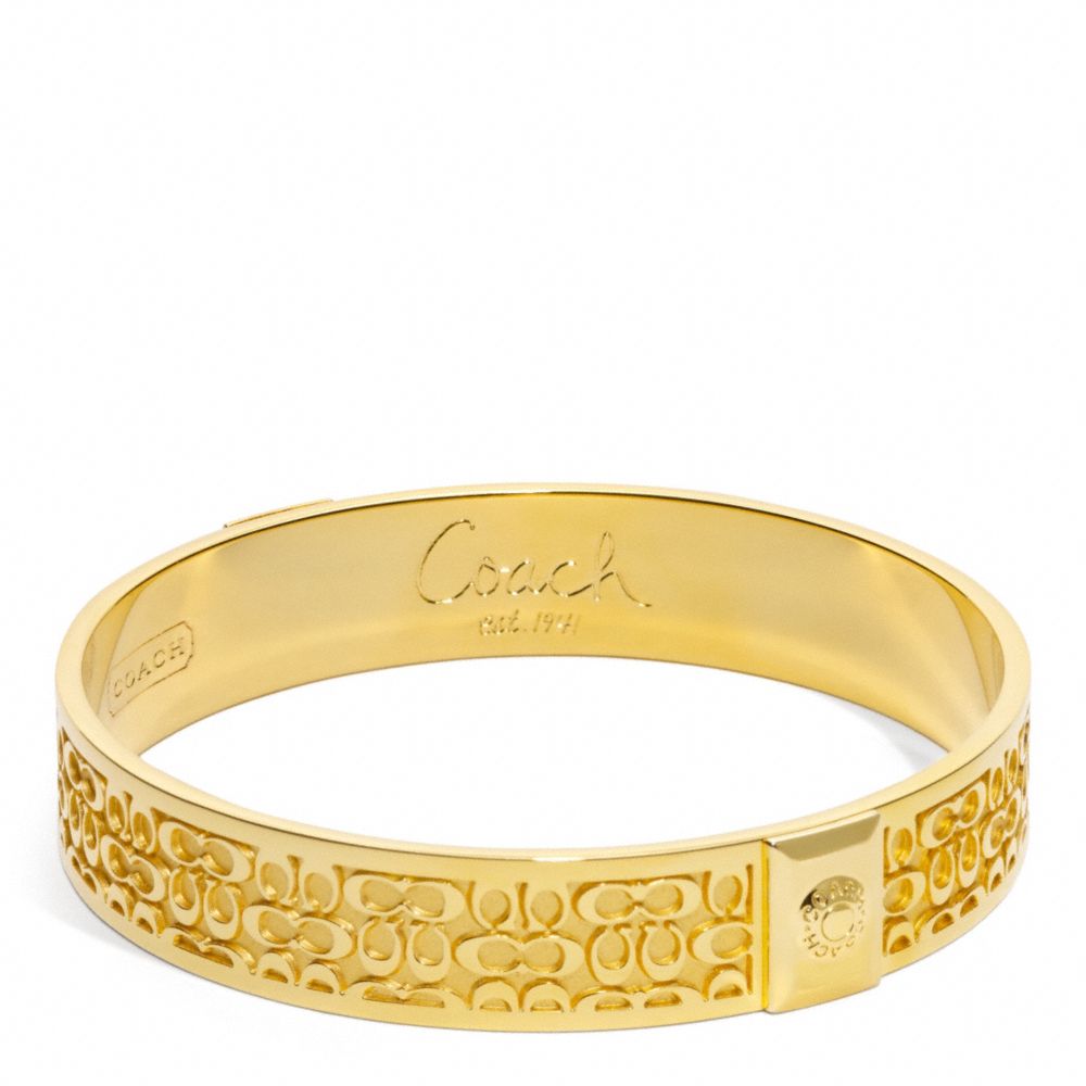 HALF INCH SIGNATURE BANGLE - GOLD/GOLD - COACH F96855