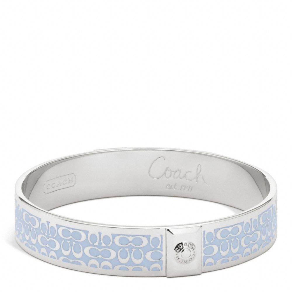 HALF INCH SIGNATURE BANGLE - SILVER/SKY - COACH F96855