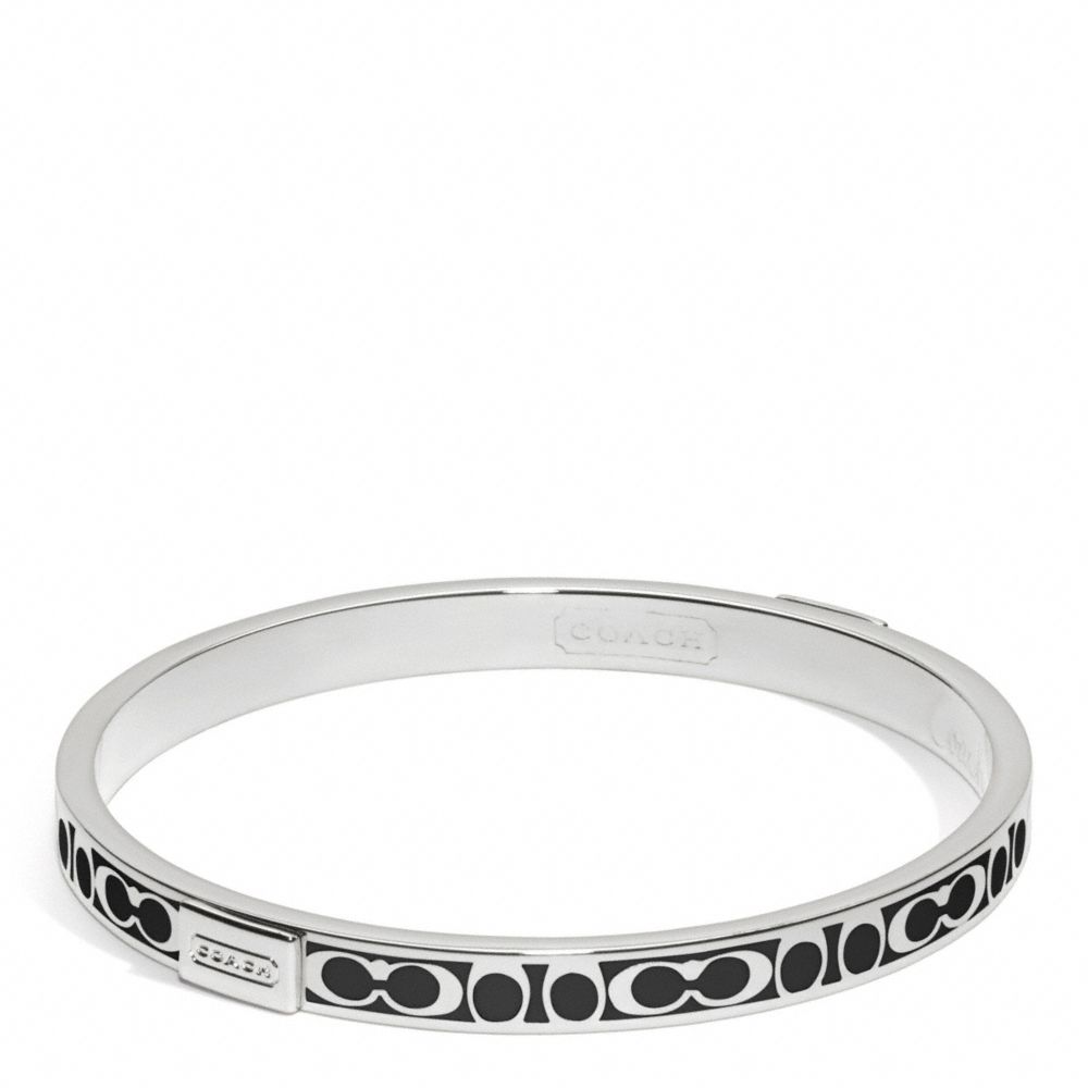 THIN SIGNATURE BANGLE - f96857 - SILVER/BLACK