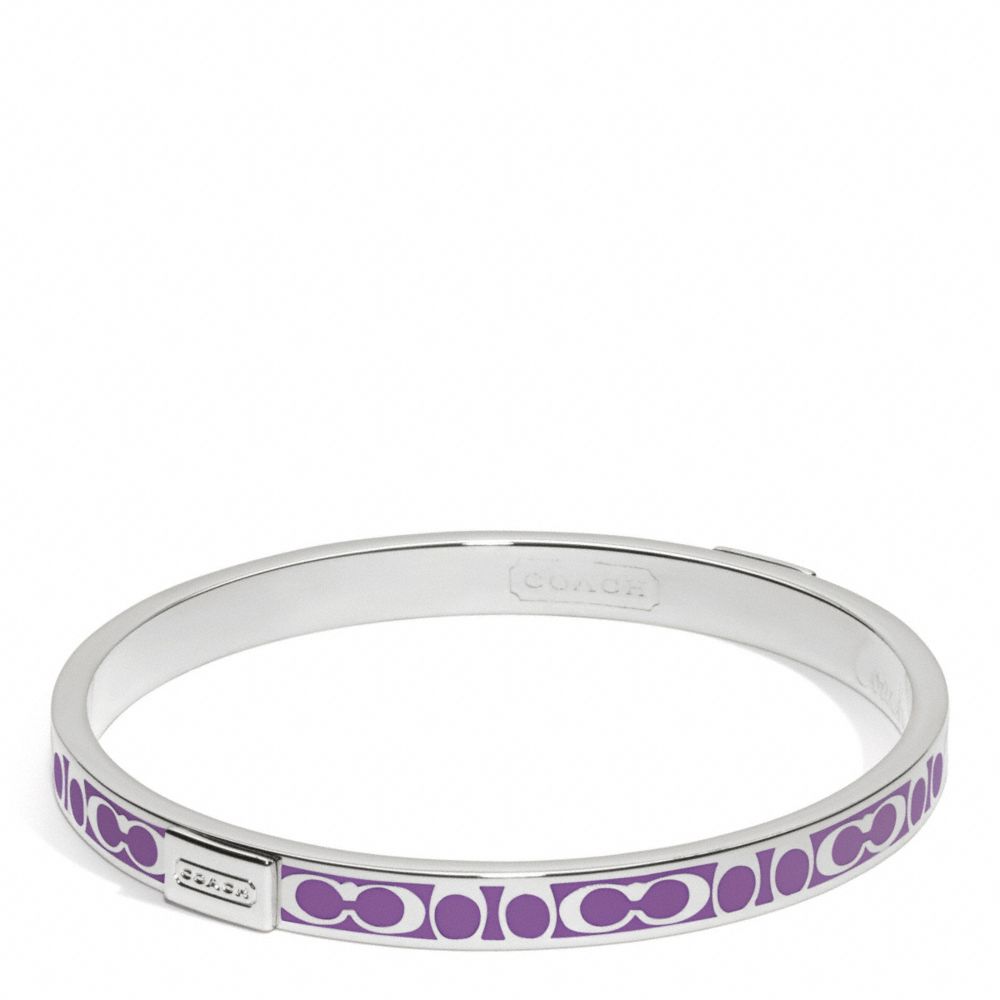 THIN SIGNATURE BANGLE - SILVER/BRIGHT ORCHID - COACH F96857