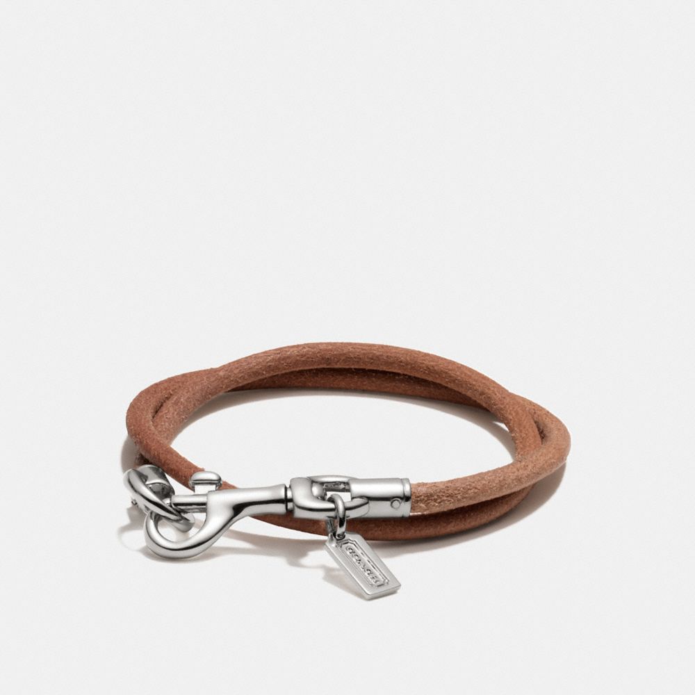 COACH DOGLEASH DOUBLE WRAP CORD BRACELET - SILVER/NATURAL - f96880