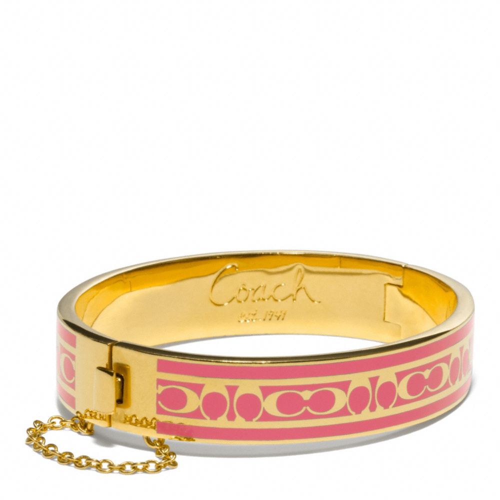 SIGNATURE C CHAIN HINGED BANGLE - f96888 - GOLD/PINK