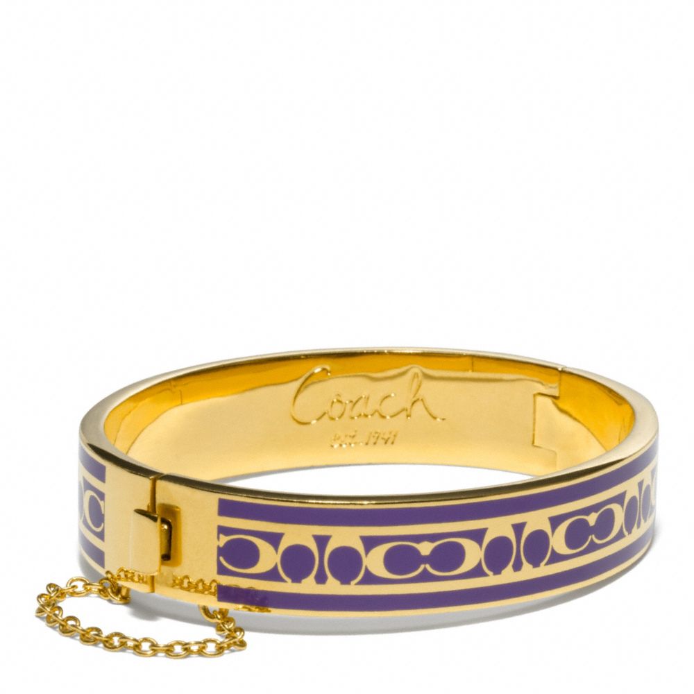 COACH F96888 - SIGNATURE C CHAIN HINGED BANGLE GOLD/PURPLE