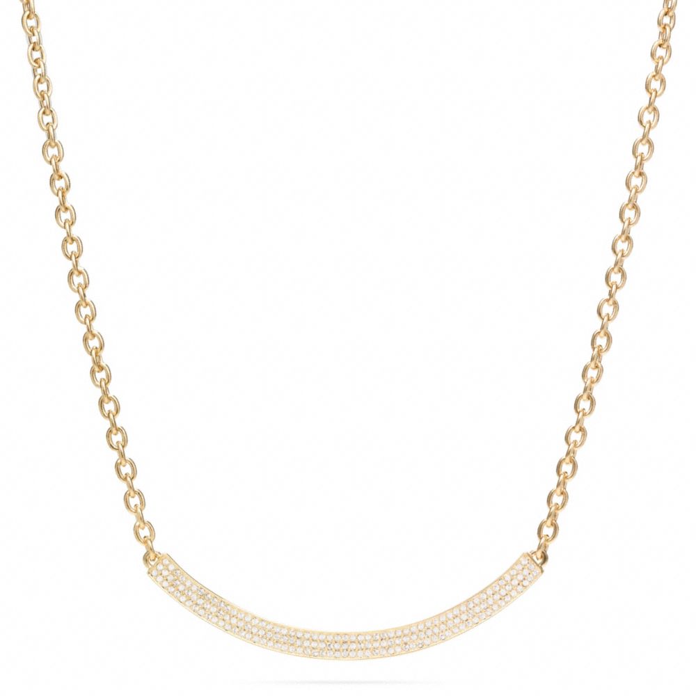 GOLD AND PAVE BAR NECKLACE - f96915 - F96915GDCY