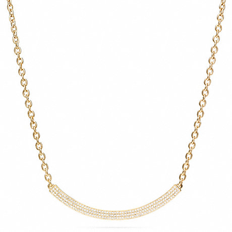 COACH f96915 GOLD AND PAVE BAR NECKLACE 
