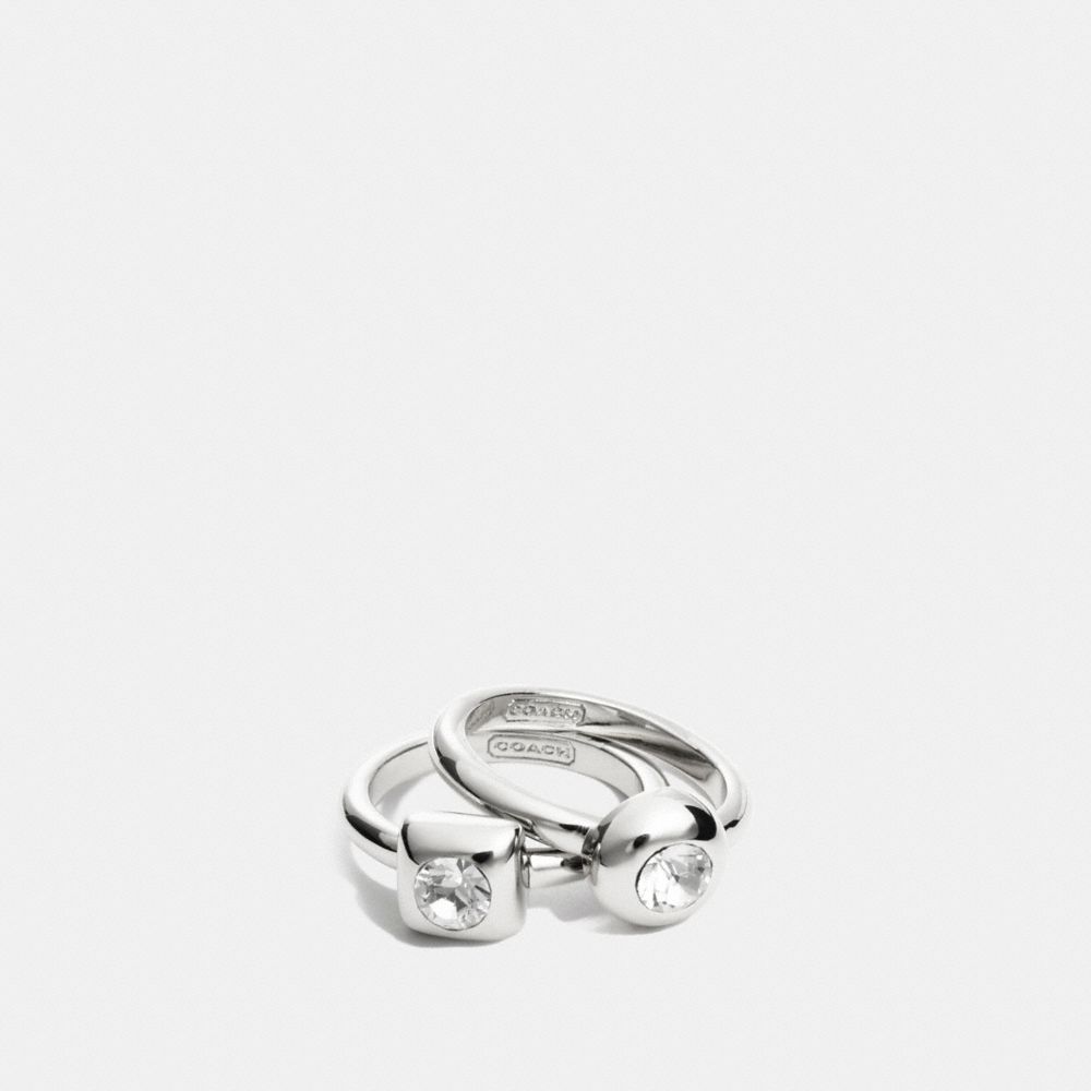 STONE RING SET - SILVER/CLEAR - COACH F96917