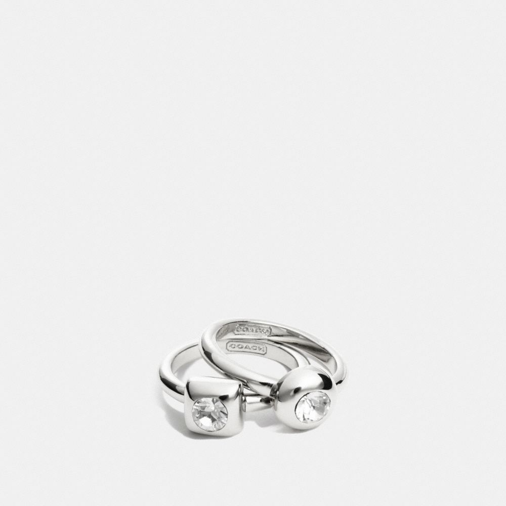 STONE RING SET - f96917 - SILVER/CLEAR