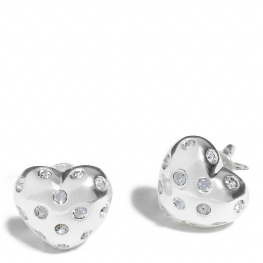 STERLING PAVE HEART STUD EARRINGS - f96919 - F96919SVC6