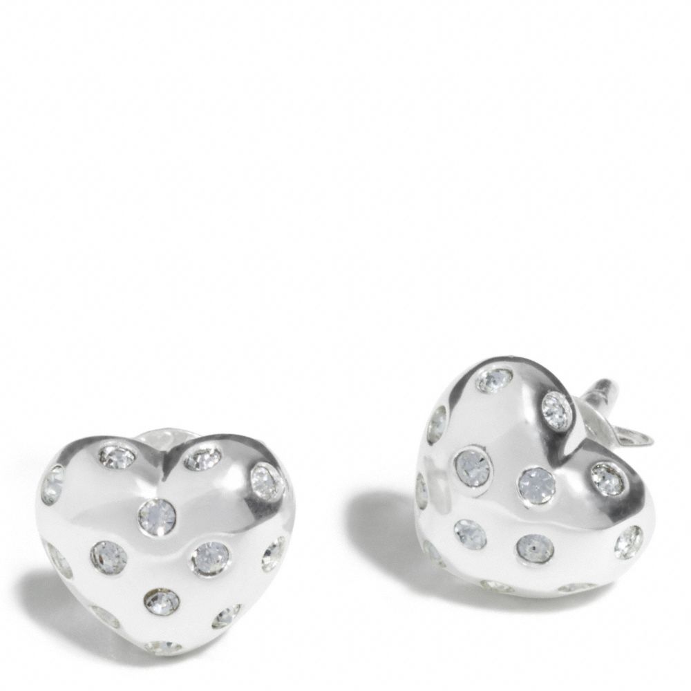 COACH F96919 - STERLING PAVE HEART STUD EARRINGS ONE-COLOR