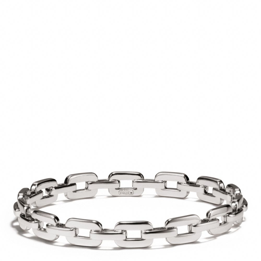 FLAT CHAIN LINK BANGLE - f96924 - SILVER