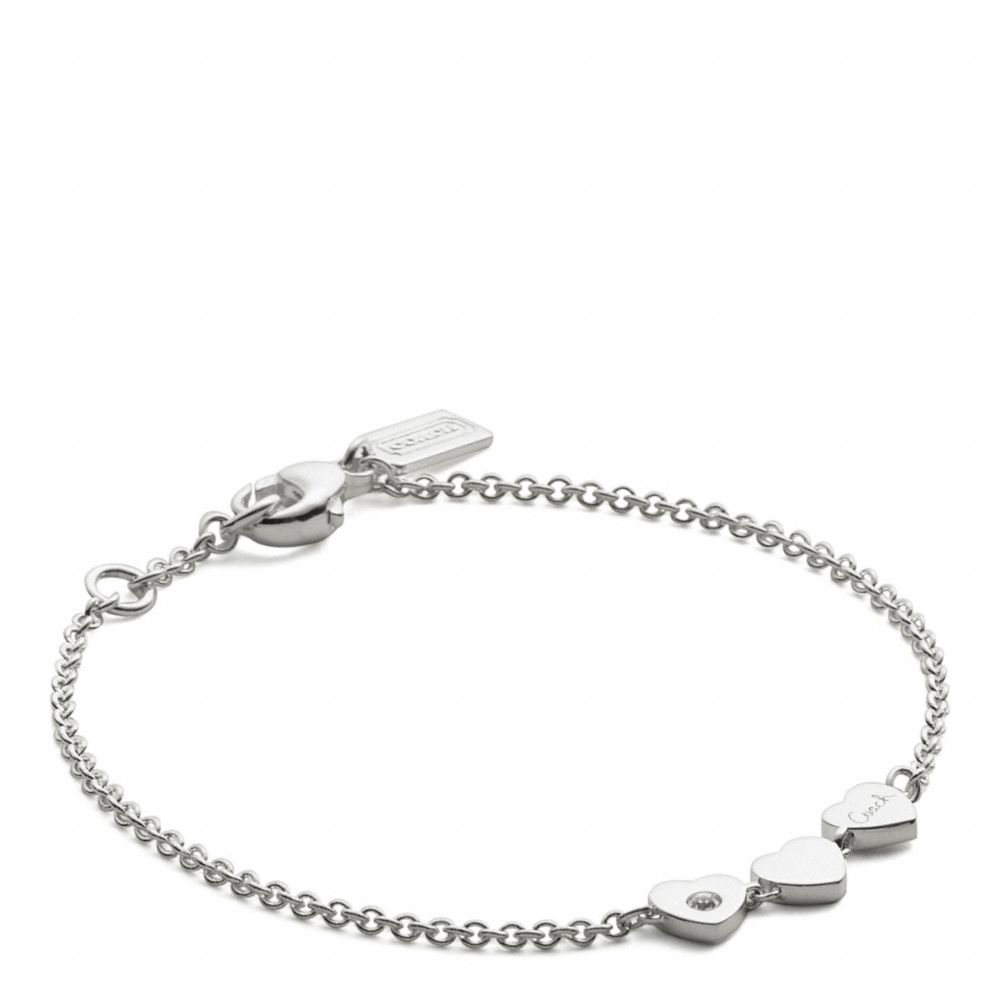 STERLING HEART STATION BRACELET - f96932 - SILVER/SILVER