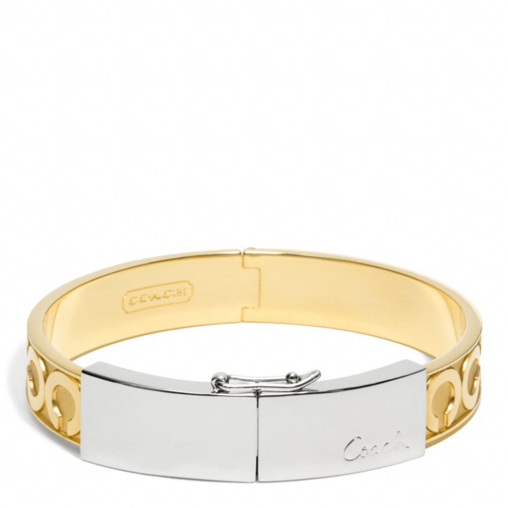 TWO TONE HINGED BRACELET COACH F96961