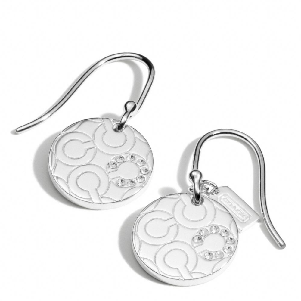 COACH F96963 - STERLING PAVE OP ART DISC EARRINGS ONE-COLOR