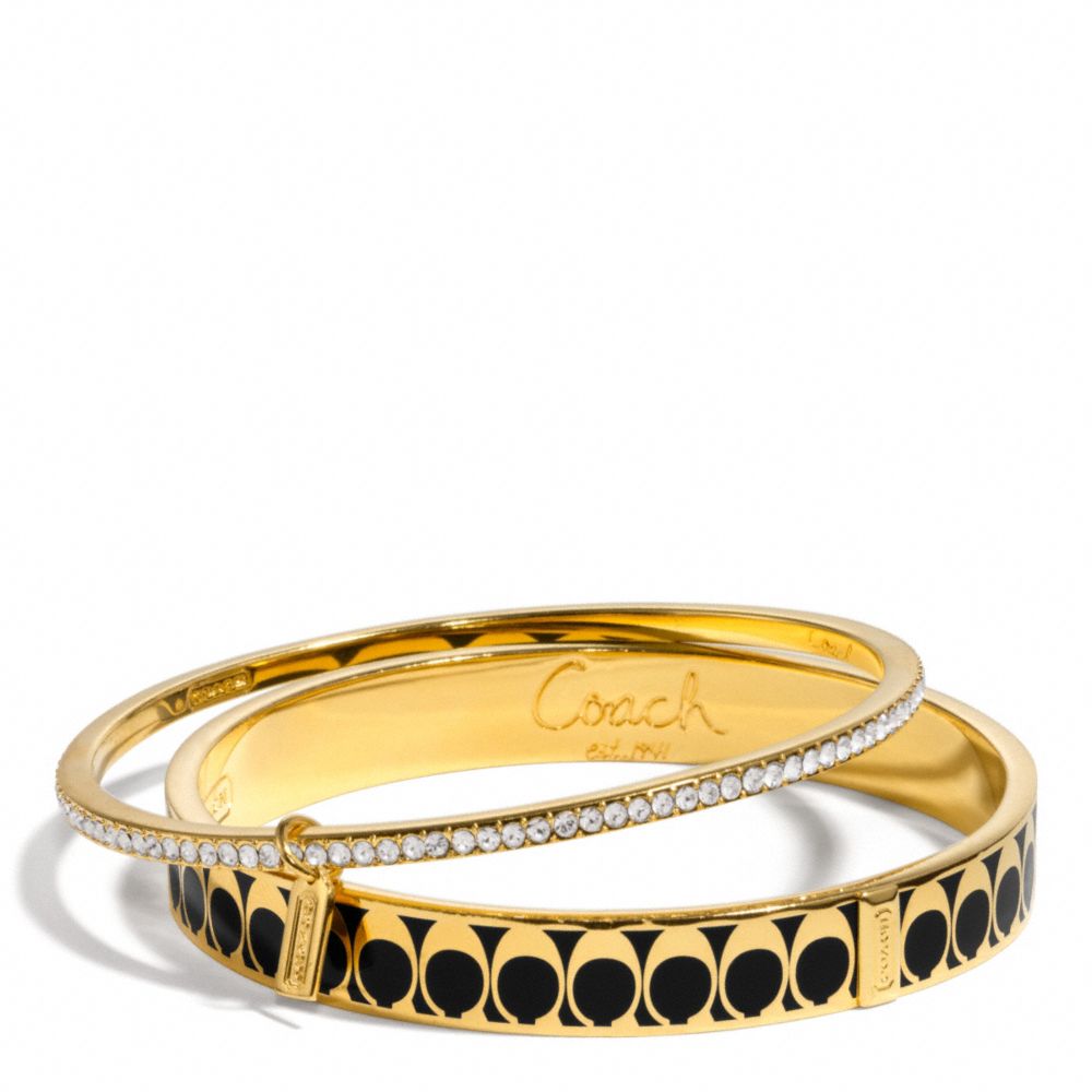 COACH f96987 SIGNATURE C PAVE BANGLE SET 