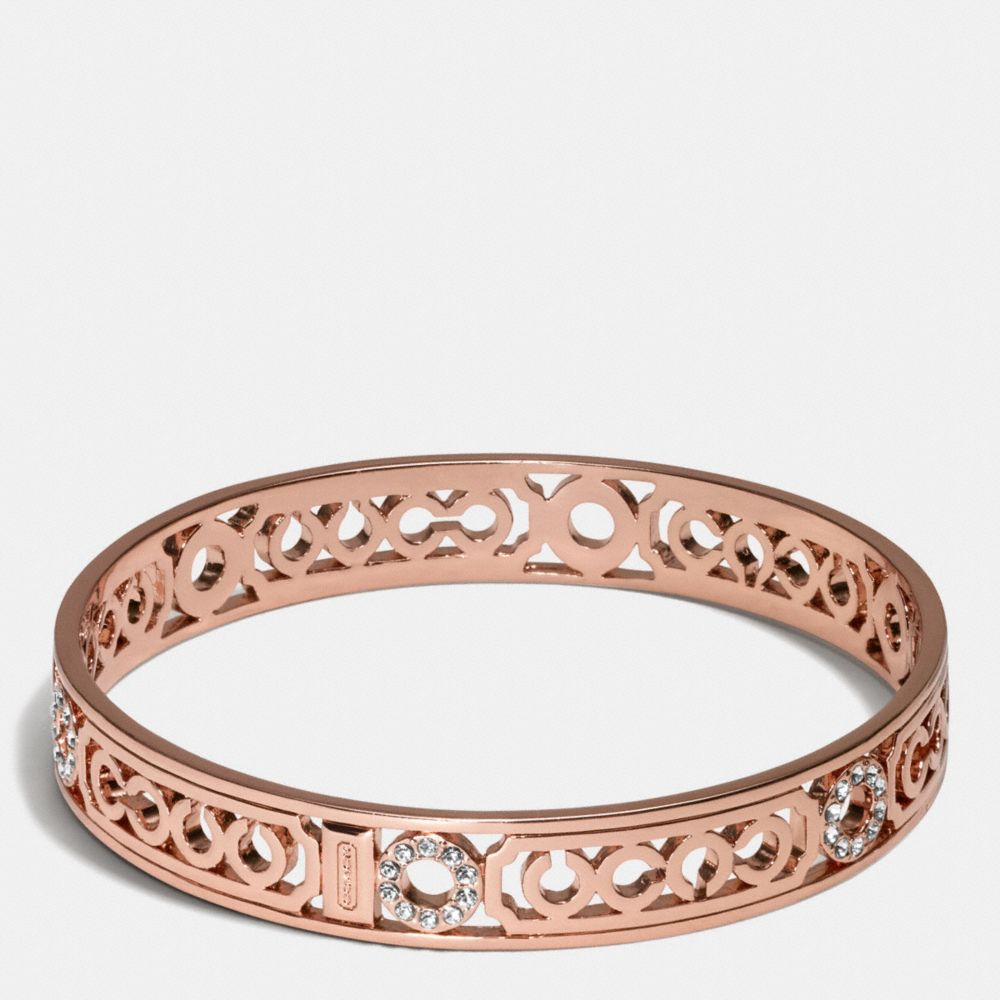 PIERCED OP ART LOZENGE BANGLE - ROSEGOLD - COACH F96993