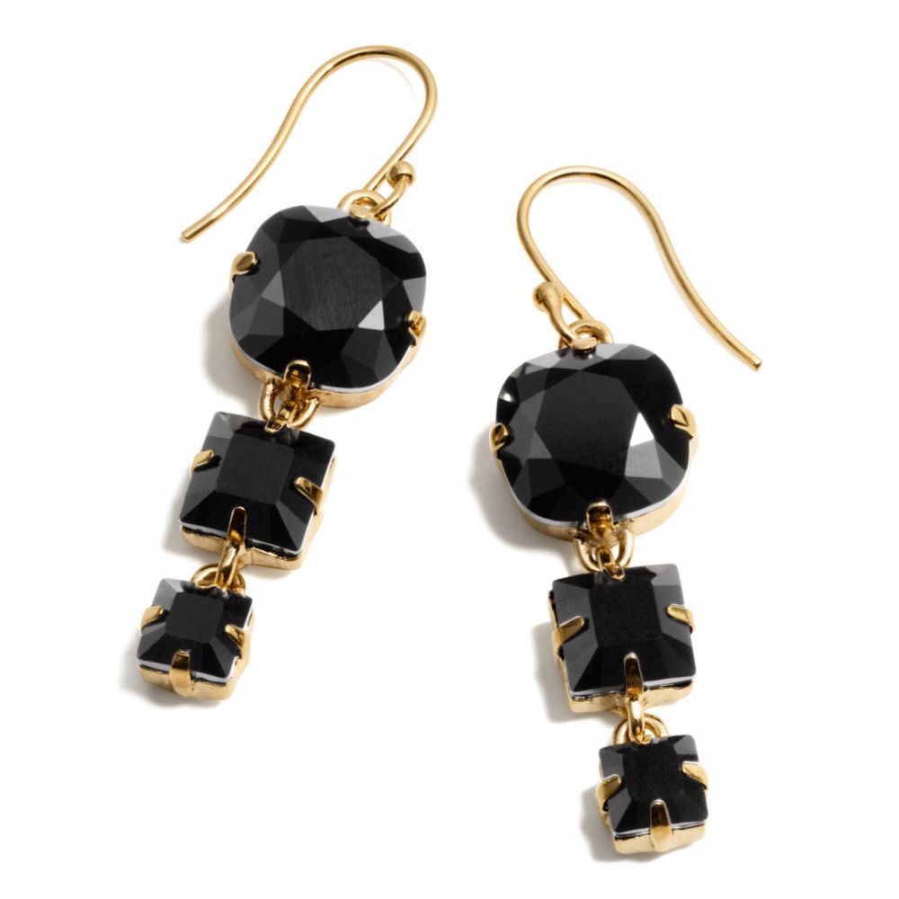 TRIPLE STONE DROP EARRING - f96996 - F96996GDBK