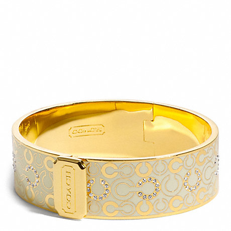 COACH F96998 THREE QUARTER INCH HINGED OP ART BANGLE ONE-COLOR