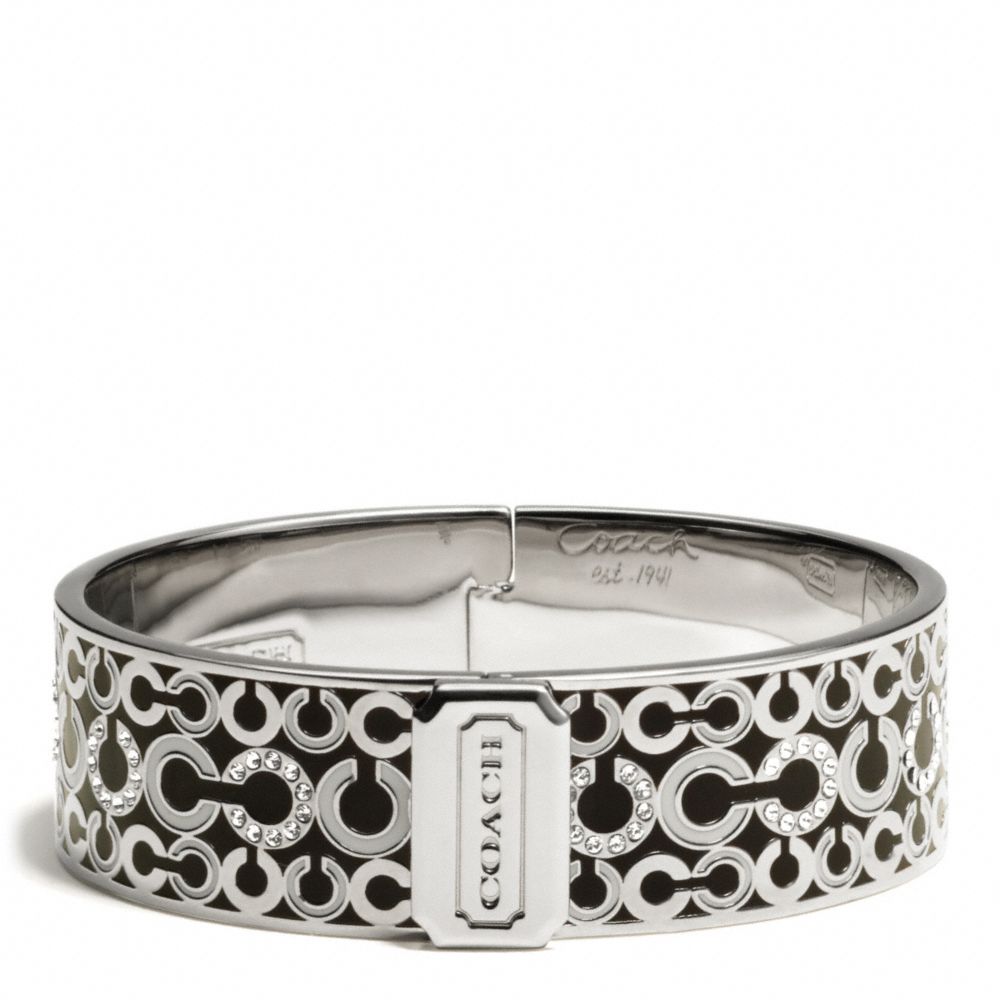 COACH F96998 - THREE QUARTER INCH HINGED OP ART BANGLE ONE-COLOR
