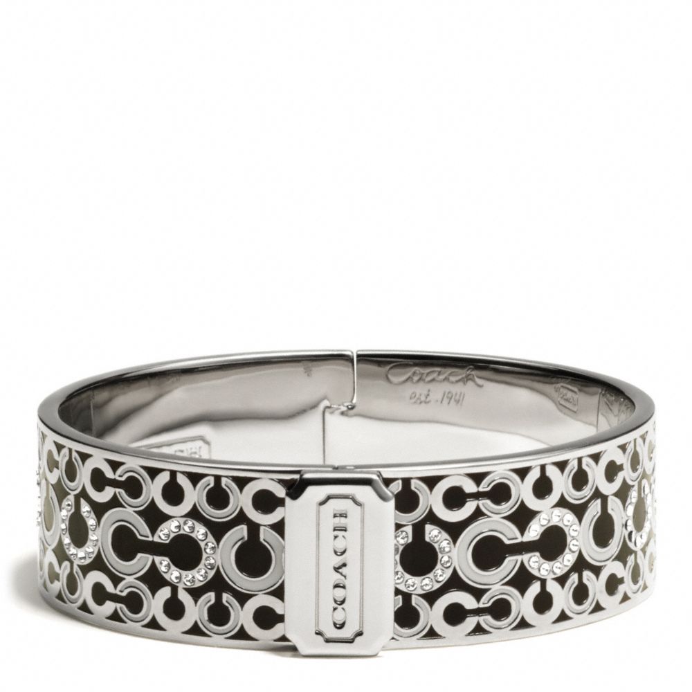 COACH THREE QUARTER INCH HINGED OP ART BANGLE -  - f96998