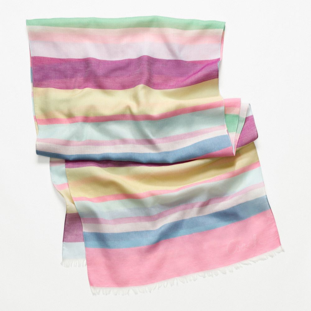 COACH F97558 HAMPTONS WEEKEND STRIPE OBLONG SCARF MULTICOLOR