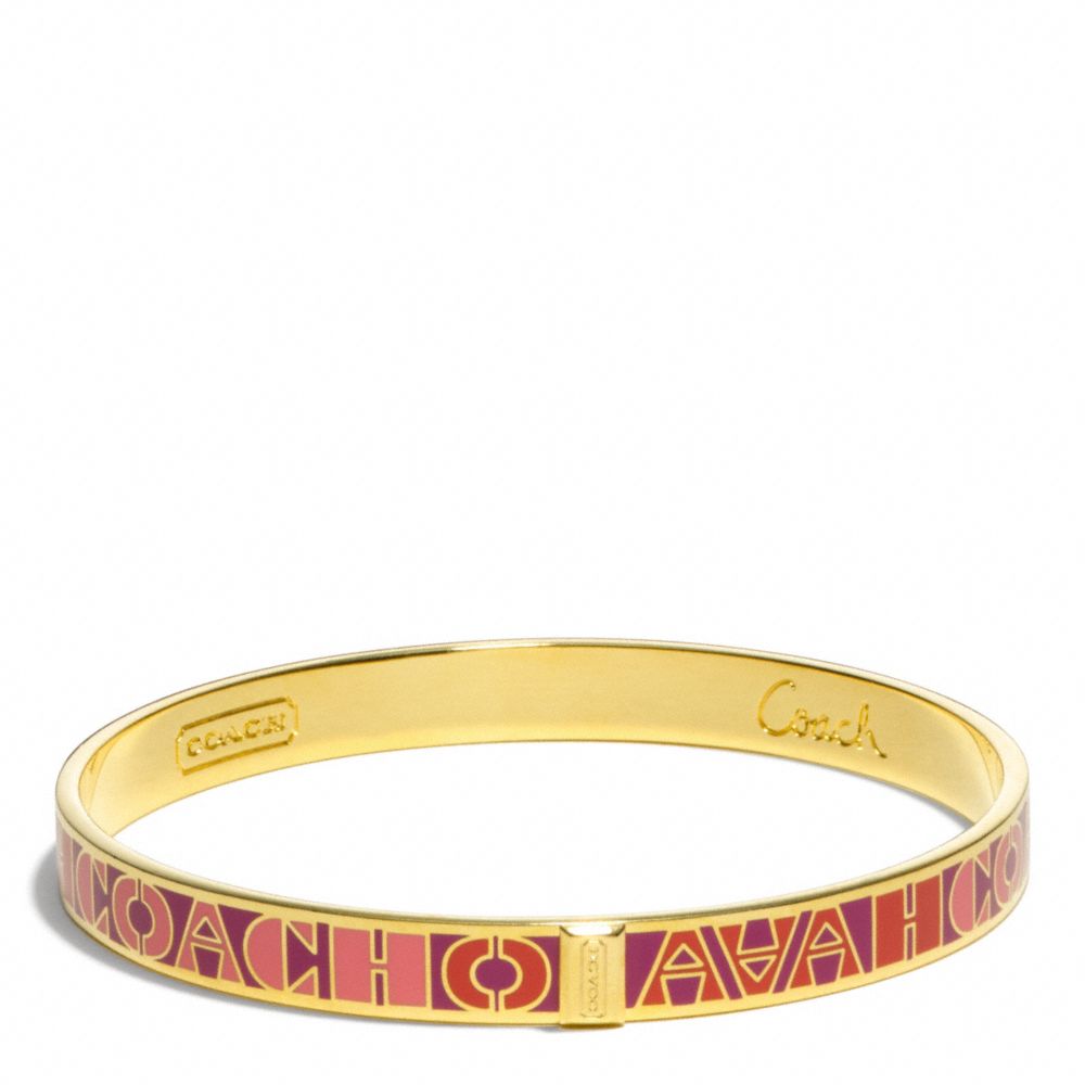 COACH f99509 ENAMEL BLOCKED LETTER BANGLE 