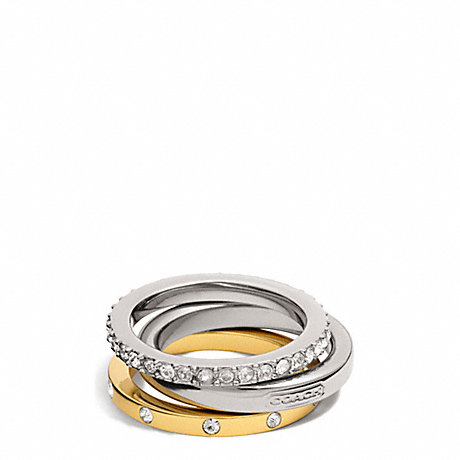 COACH F99552 STACKABLE PAVE LOGO RING ONE-COLOR