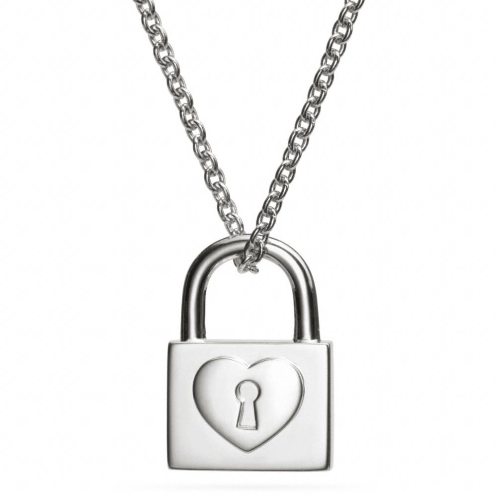 STERLING PADLOCK NECKLACE - f99585 -  SILVER/SILVER