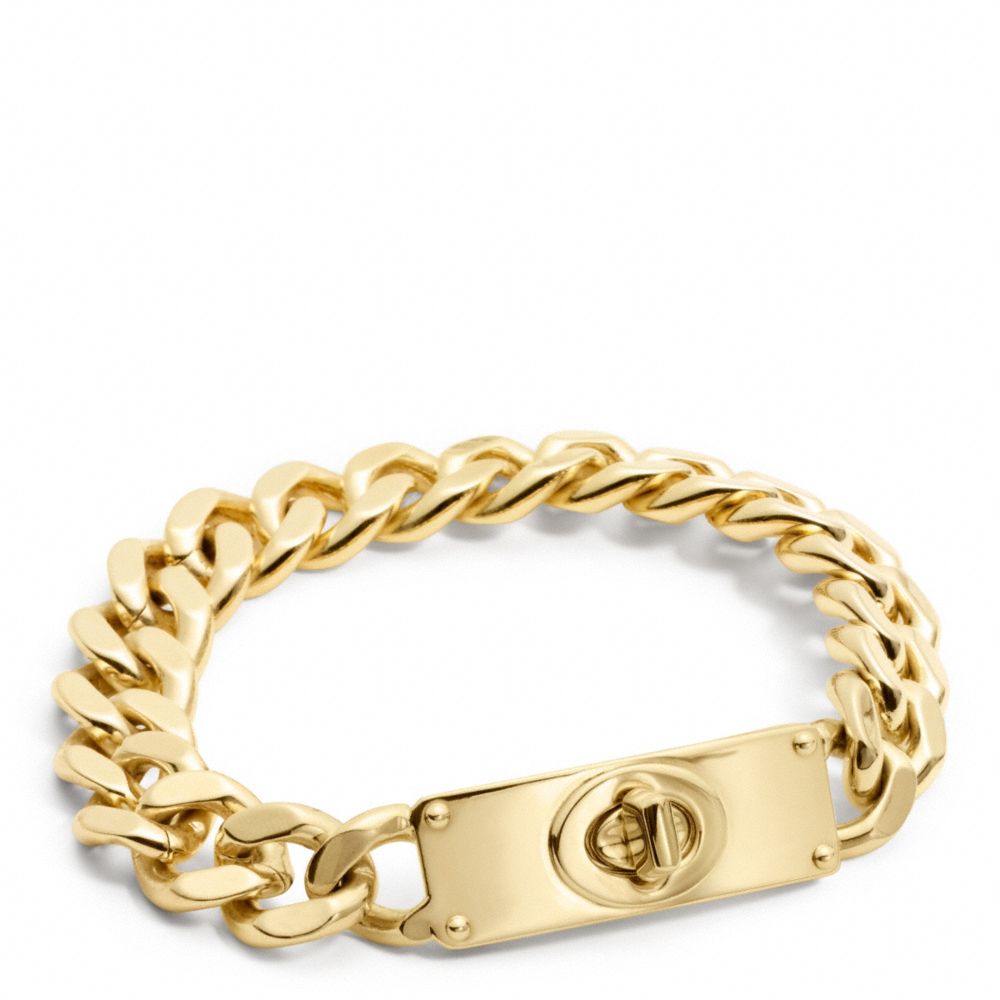 COACH CURBCHAIN TURNLOCK BRACELET - GOLD - f99592