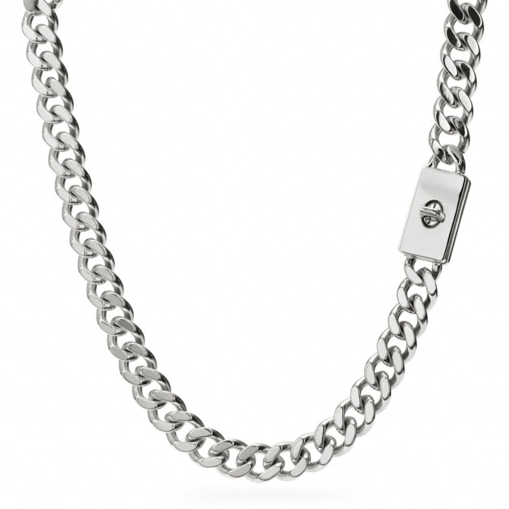 COACH F99601 Curbchain Short Turnlock Necklace SILVER