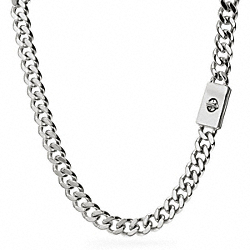 COACH F99601 - CURBCHAIN SHORT TURNLOCK NECKLACE SILVER