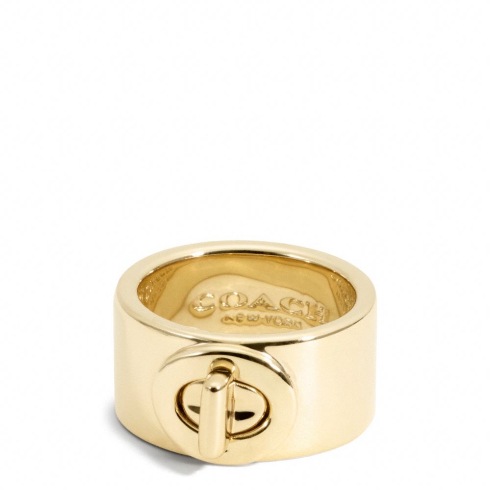 COACH TURNLOCK RING - GOLD - f99627