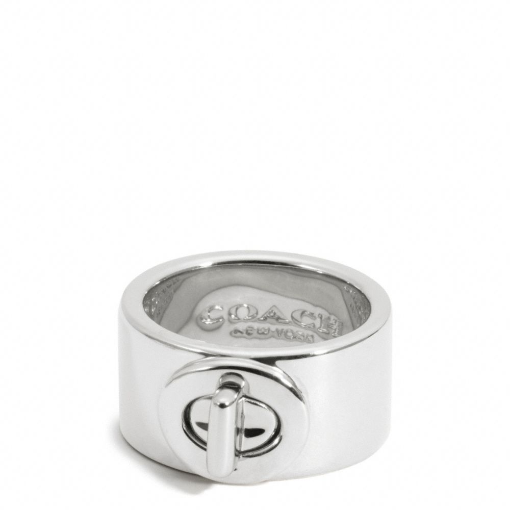 COACH TURNLOCK RING - SILVER - f99627