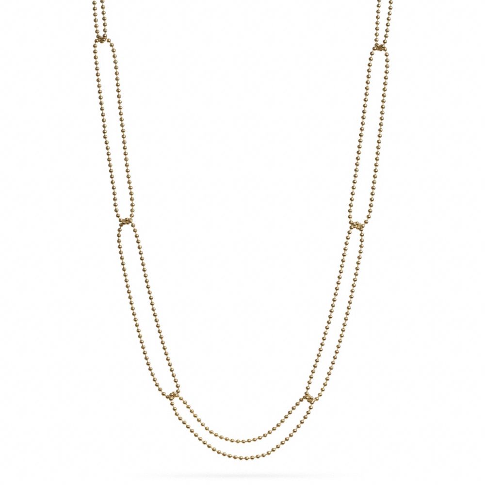 COACH f99632 INTERLOCKING BALL CHAIN LONG NECKLACE GOLD