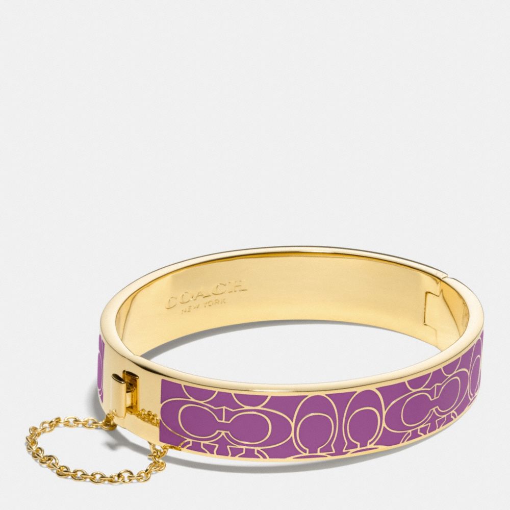 COACH f99679 SIGNATURE C METAL ENAMEL CHAIN HINGED BANGLE GDD0G