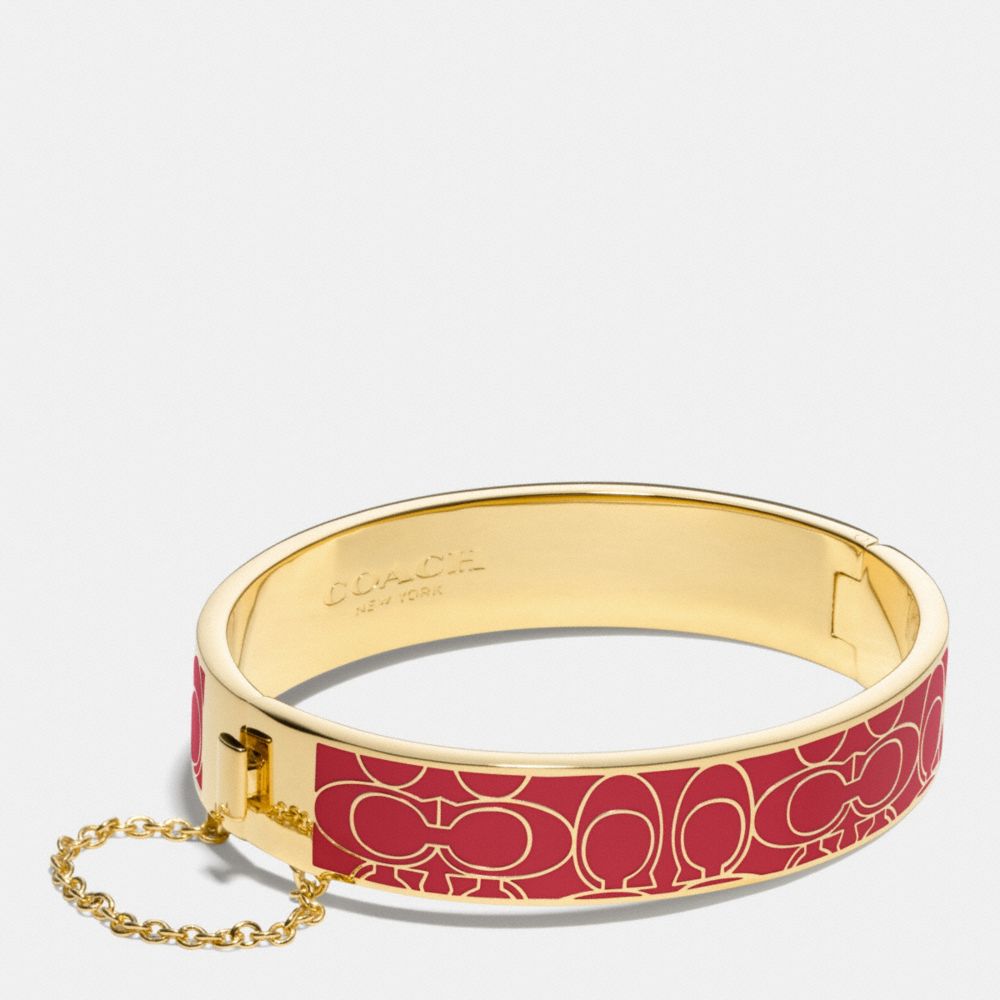 SIGNATURE C METAL ENAMEL CHAIN HINGED BANGLE - GDRED - COACH F99679