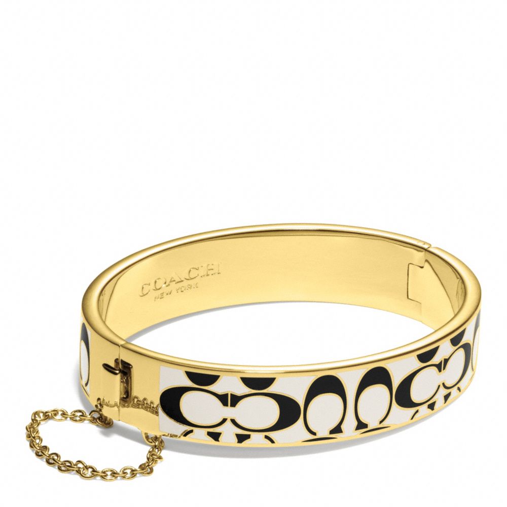 SIGNATURE C CHAIN HINGED BANGLE - GOLD/BLACK/WHITE - COACH F99680