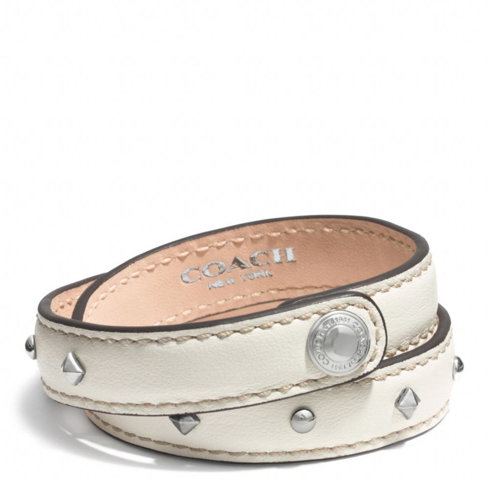 COACH STUDDED LEATHER WRAP BRACELET -  - f99687