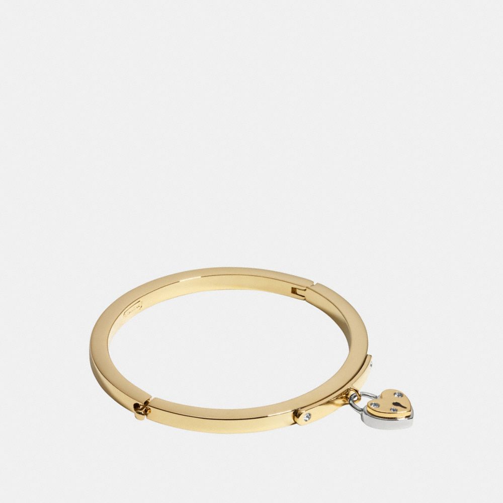 COACH HEART LOCKET BANGLE - GOLD - f99692