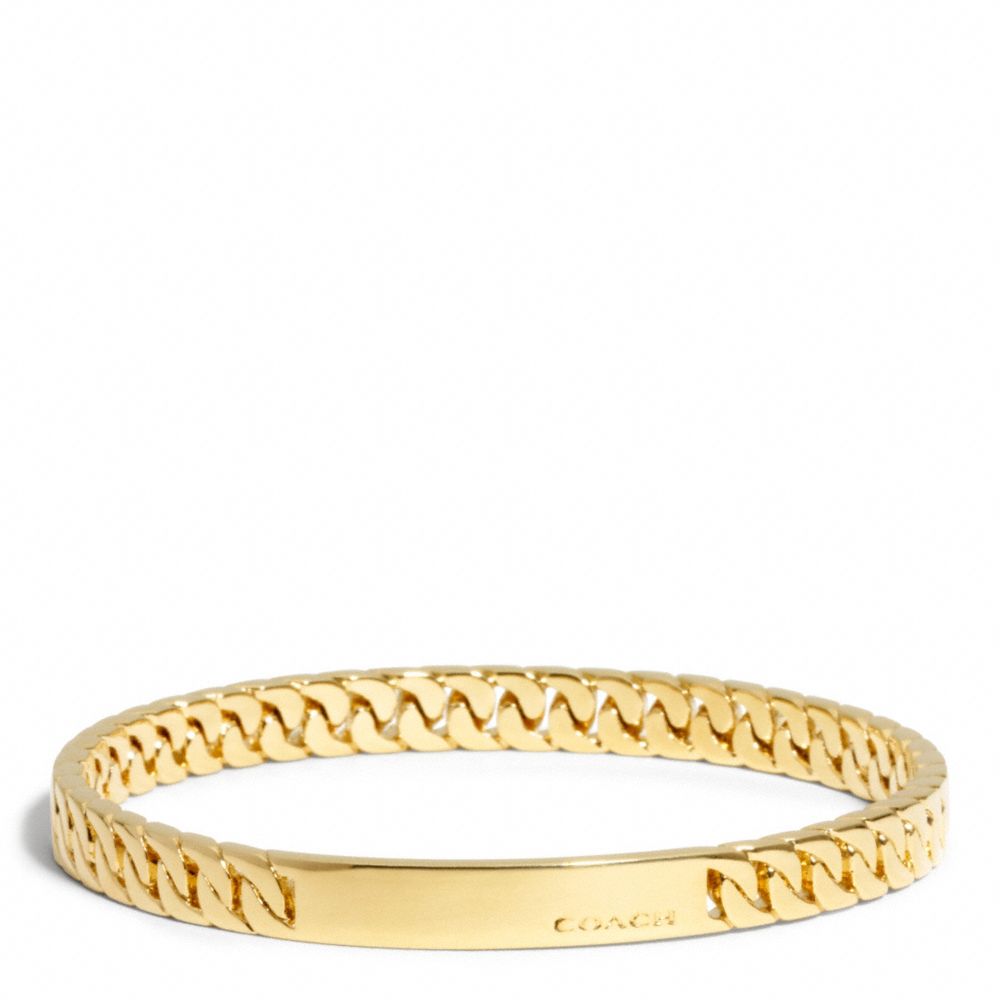 COACH CURBCHAIN PLAQUE BANGLE - GOLD - f99695