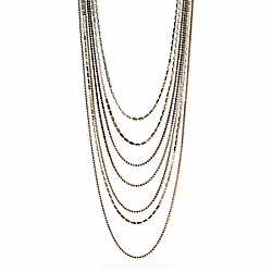 LONG TIERED CUPCHAIN PAVE NECKLACE - GOLD/BLACK - COACH F99705