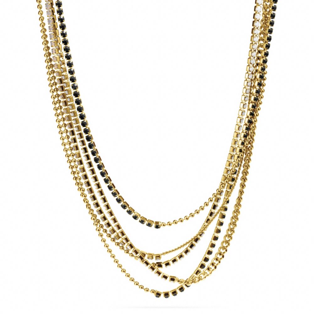 COACH MIXED CUPCHAIN NECKLACE - GOLD/BLACK - F99721